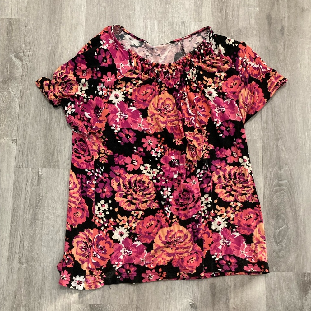 Croft & Borrow Floral Top Petite Medium
